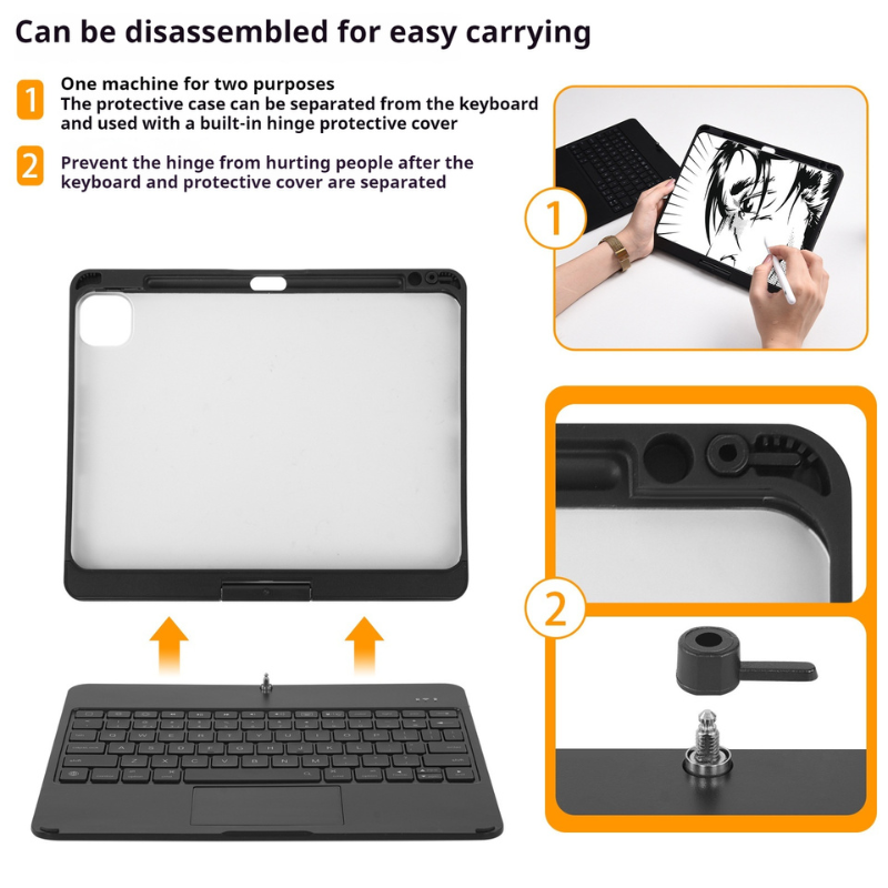 Load image into Gallery viewer, [Detachable] Apple iPad Pro 11-inch 1st/2nd/3rd/4th Gen (2018/2020/2021/2022) 360° Degree Rotatable Keyboard Case With Backlight
