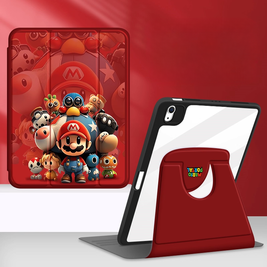 [Built-in Pen Slot] Apple iPad Air 4/5 10.9'' 4/5th Gen (2020/2022) Mario Smart 360° Degree Rotate Stand Shockproof Flip Cover Case