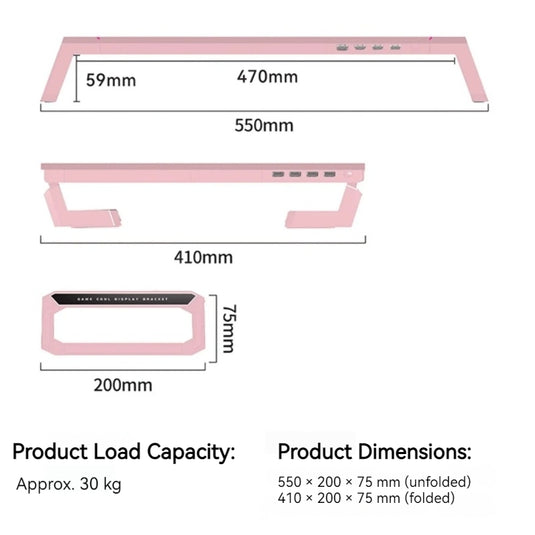 RGB Monitor Riser Stand with Foldable Legs, 4-Port USB Hub & Storage Drawer - i-Station Mobile Phone & Electronic Device Repair and Accessories