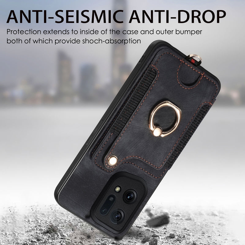 Load image into Gallery viewer, [Built-in Ring Kickstand] OPPO A80 5G - Multi-functional Wallet Stand Shockproof Case With Lanyard
