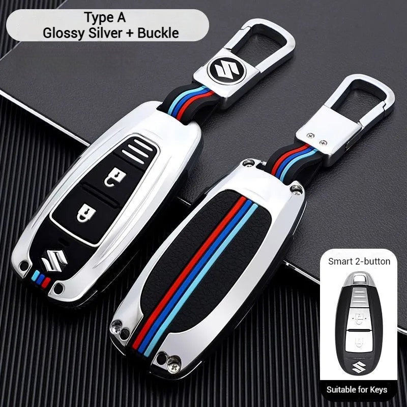 Load image into Gallery viewer, Suzuki Metal Shell &amp; Soft Silicone Full Protection Car Key Fob Case Cover For Swift, Vitara, S-Cross, SX4
