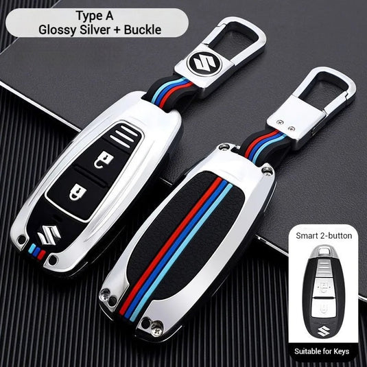 Suzuki Metal Shell & Soft Silicone Full Protection Car Key Fob Case Cover For Swift, Vitara, S-Cross, SX4