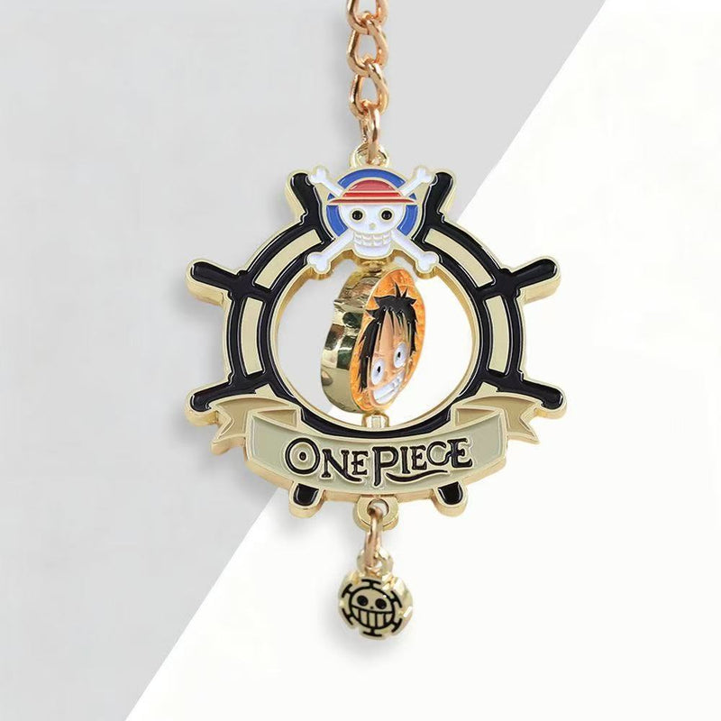 Load image into Gallery viewer, One Piece Anime Pirates Monkey D. Luffy Keychain Rotating Keychain
