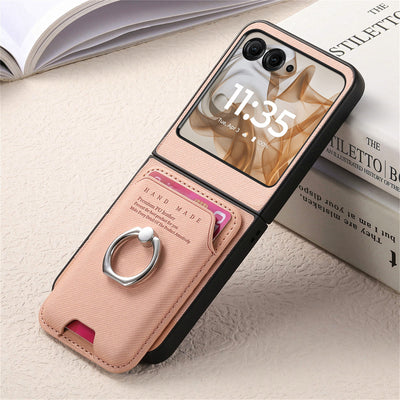 [With Magnetic Card Holder] Motorola Moto Razr 40/Ultra Anti-drop Protective Flip Stand Case - i-Station Mobile Phone & Electronic Device Repair and Accessories