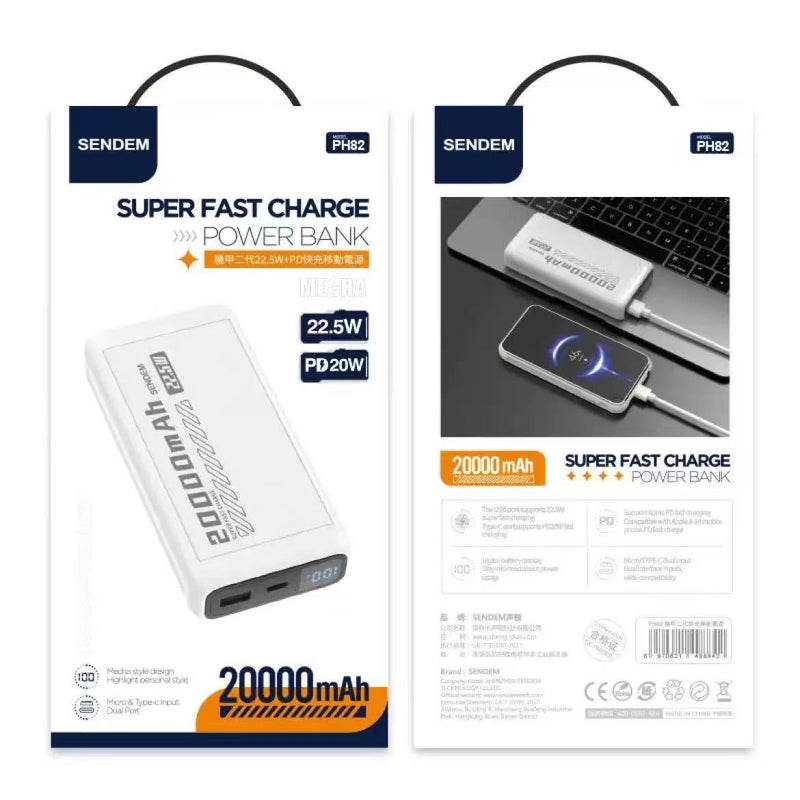 Load image into Gallery viewer, SENDEM 22.5W+PD20W Fast Charging Power Bank (SENDPH82WH)
