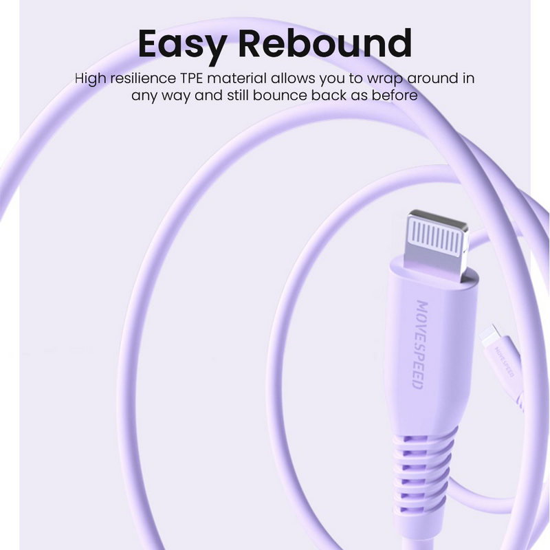 Load image into Gallery viewer, MOVE SPEED 20V/3A USB-C to Lightning Colorful Charging Cable 1.2m (YSUCM04-CL12)
