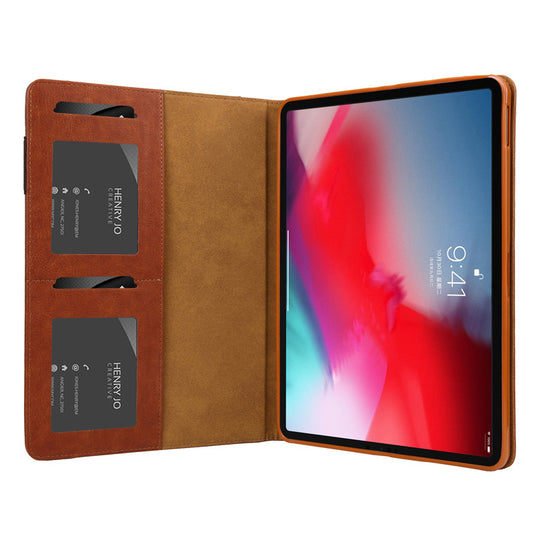 [With Card Slot] Apple iPad Mini 5 7.9'' 5th Gen (2019) Premium Minimalist Flip Leather Wallet Case