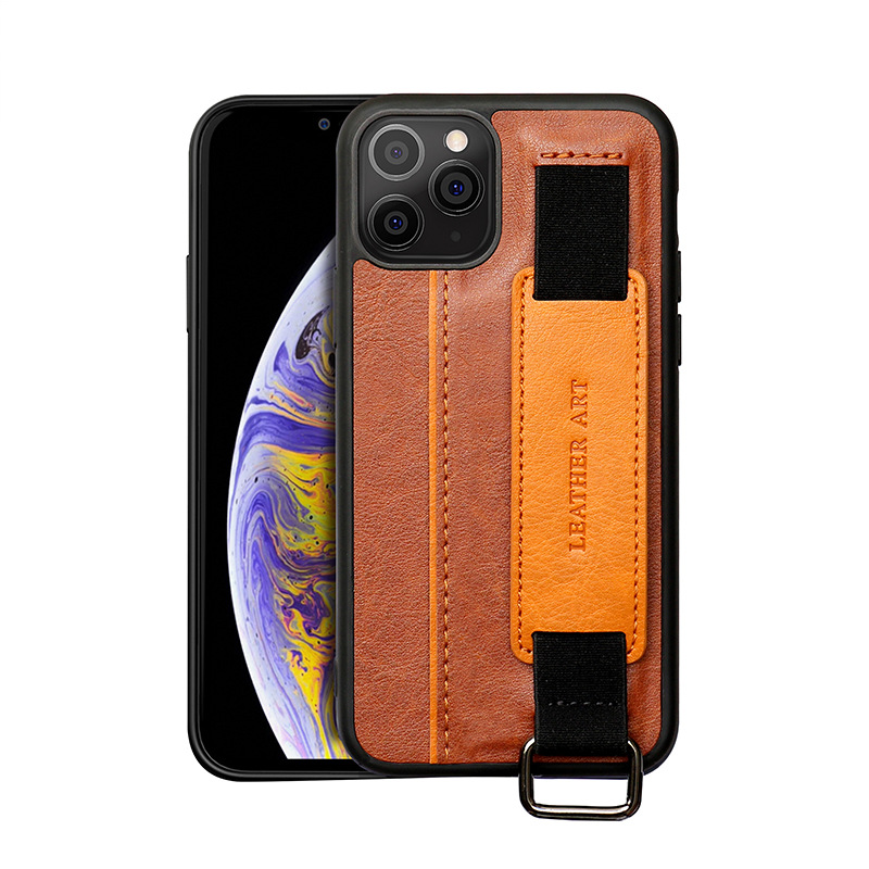 Load image into Gallery viewer, [With Retractable Wrist Strap] Apple iPhone 16/Pro/Pro Max/Plus Leather TPU Frame Full-Protection Shockproof Essentials Series Case
