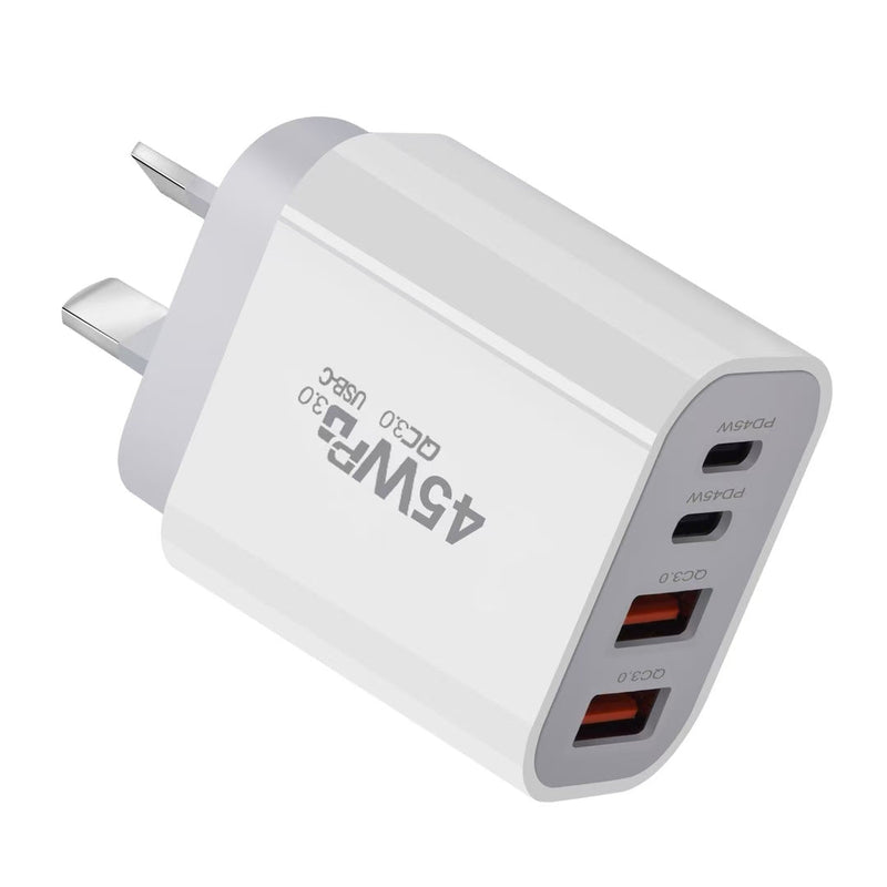 Load image into Gallery viewer, [PT-45W] 45W PD Type-C + QC 3.0 USB 4 Port Wall Travelling Charger Adapter -  (SAA Approved/AU Plug) - i-Station Mobile Phone &amp; Electronic Device Repair and Accessories

