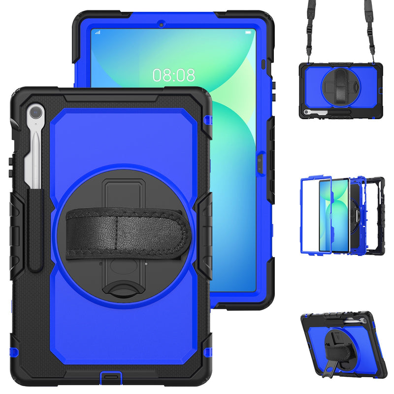 Load image into Gallery viewer, [Built-in Stand] Samsung Galaxy Tab S10 FE Plus (2025) 13.1&quot; - 360 Degree Stand PC + Silicone Shockproof Case With Strap

