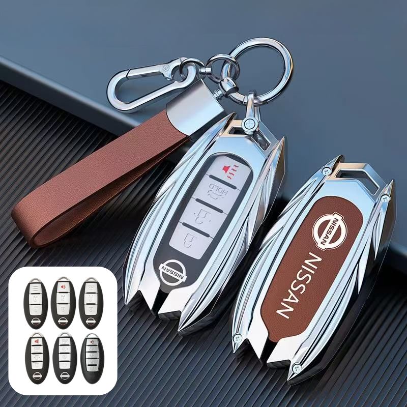 Load image into Gallery viewer, Nissan Mecha Style Zinc Alloy Car Key Fob Case Cover For Pathfinder, X-Trai, Teana, Qashqai, Tiida, Sylphy, Murano, Lannia
