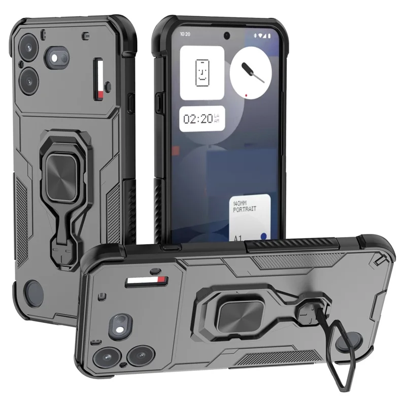 Load image into Gallery viewer, [Built-in Ring Bracket] Nothing Phone (4b) Mecha-style Anti-slip Protective Hard Heavy Duty Series Case
