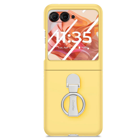 [Built-in Ring Bracket] Motorola Moto Razr 60 Minimalist Solid Color Case with Built-in Screen Protection