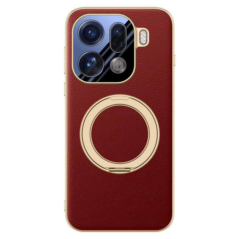 [Magsafe Compatible][With Metal Bracket] OPPO Find X9/Pro - PU Leather Full Coverage Shockproof Case - i-Station Mobile Phone & Electronic Device Repair and Accessories