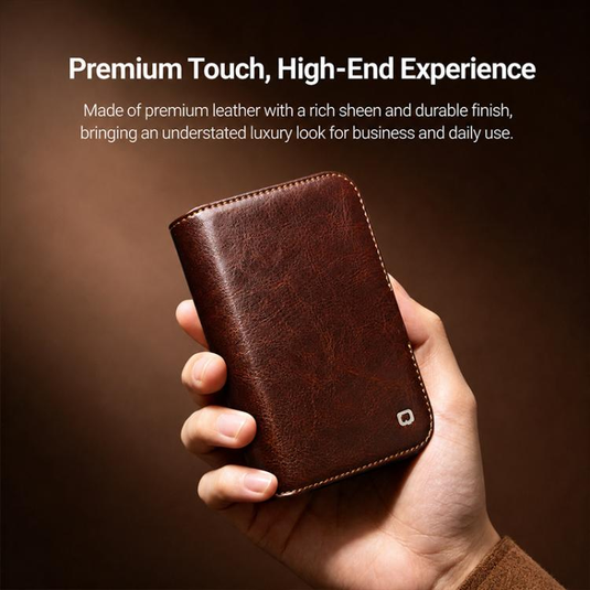 [With Card Slot] Apple iPhone Ultra / Fold - Genuine Leather Flip Stand Wallet Series Case