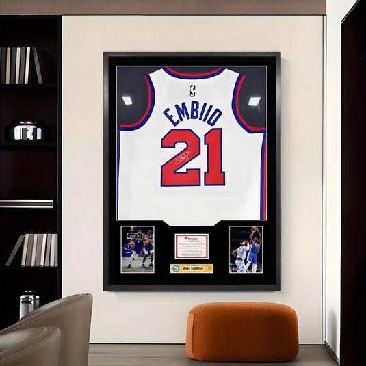 Joel Embiid Philadelphia 76ers Framed Jersey Display – Facsimile Signature Edition - i-Station Mobile Phone & Electronic Device Repair and Accessories