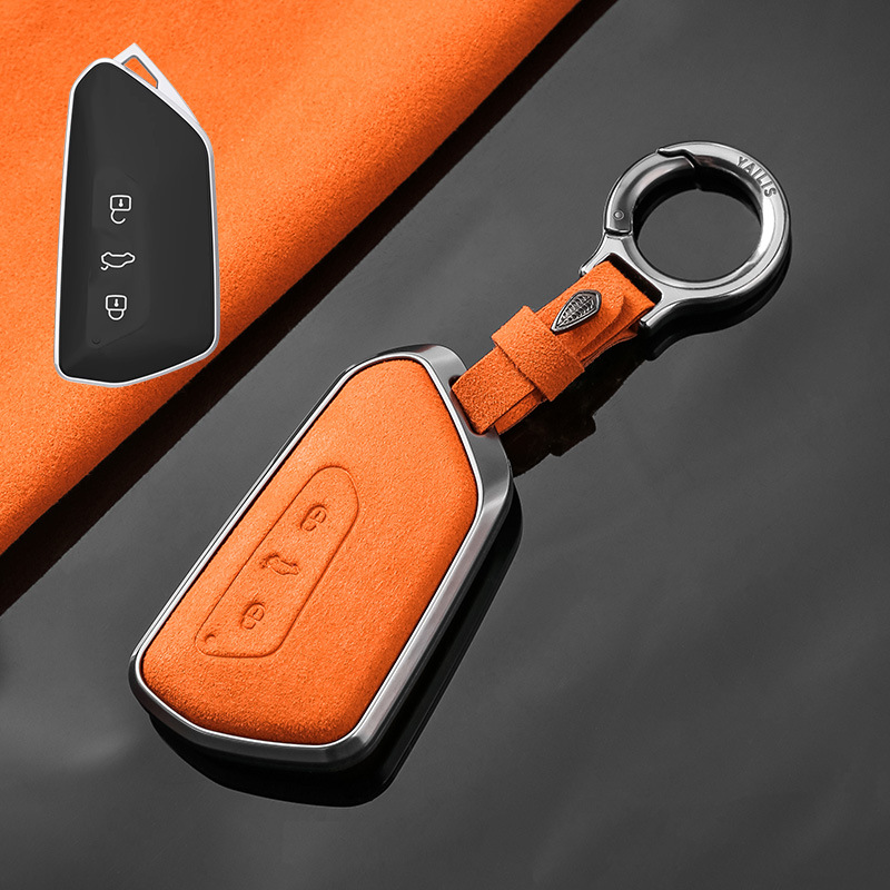 Load image into Gallery viewer, Volkswagen Luxury Suede Car Key Fob Case Cover For ID3, ID4, ID6, Golf, Passat, Talagon, Teramont X, Lamando L, Viloran, Tavendor
