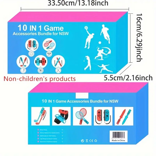 Nintendo Switch Sports Gaming Accessory Set 10-in-1 Family Party Pack Set Kit