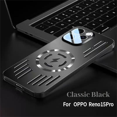 [Magsafe Compatible] OPPO Reno15 Pro Metal Matte Magnetic Hollow Cooling Case - i-Station Mobile Phone & Electronic Device Repair and Accessories