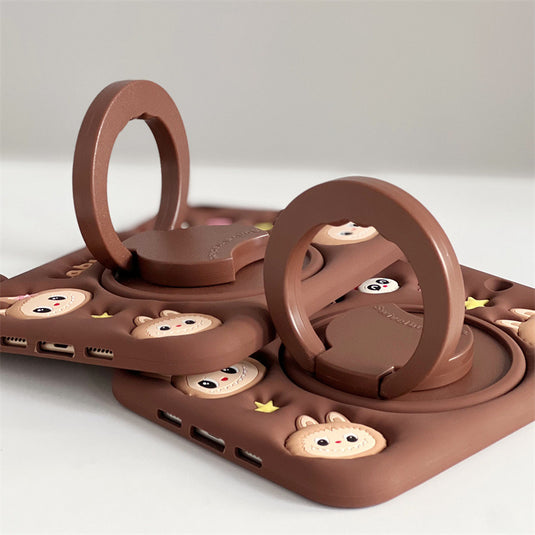 [Built-in Ring Holder][With Pen Slot] Apple iPad Air 4/5 10.9'' 4/5th Gen (2020/2022) Labubu Cartoon Silicone Anti-Drop Protective Case