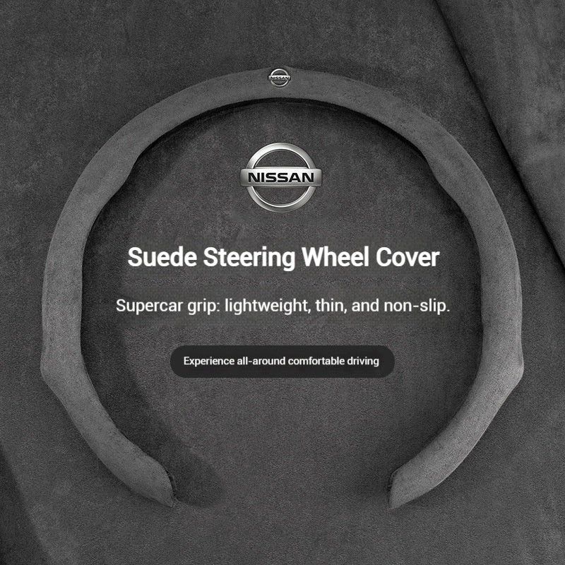Load image into Gallery viewer, [38 CM] Nissan Suede Car Steering Wheel Covers With Logo For Altima, Sylphy, X-Trail, Qashqai, Tiida - i-Station Mobile Phone &amp; Electronic Device Repair and Accessories
