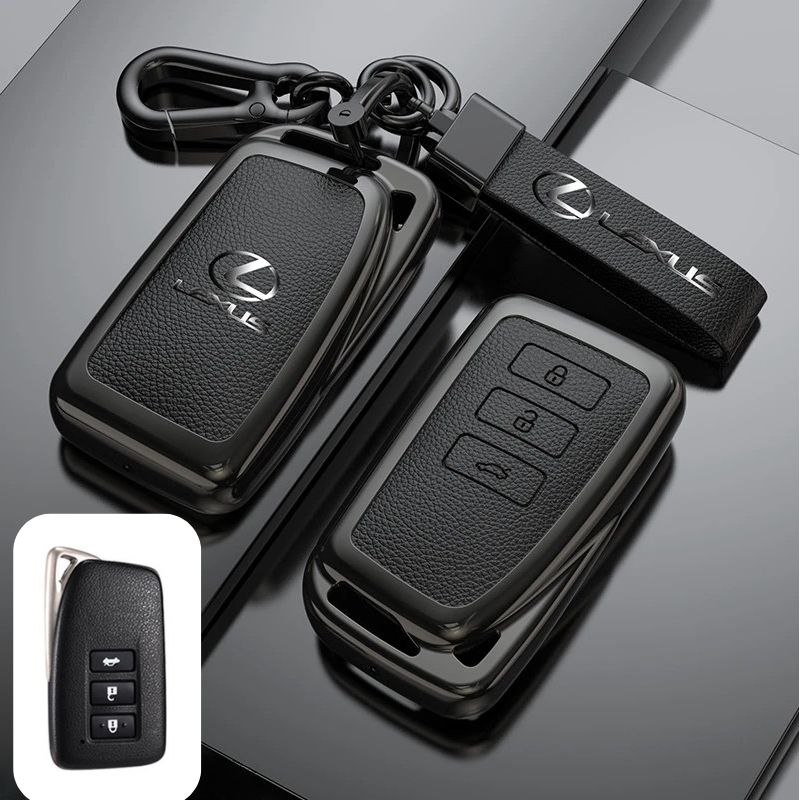 Load image into Gallery viewer, Lexus Zinc Alloy + PU Leather Car Key Fob Case Cover For ES200, ES300, RX350, NX350H, LS500H
