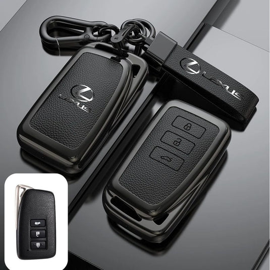 Lexus Zinc Alloy + PU Leather Car Key Fob Case Cover For ES200, ES300, RX350, NX350H, LS500H