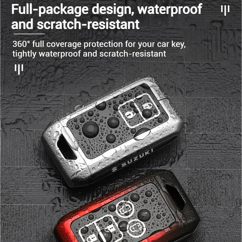 Load image into Gallery viewer, Suzuki Zinc Alloy + Silicone Car Key Fob Case Cover For Dzire, Ertiga, Vitara, Brezza, Baleno, Hustler, Jimny
