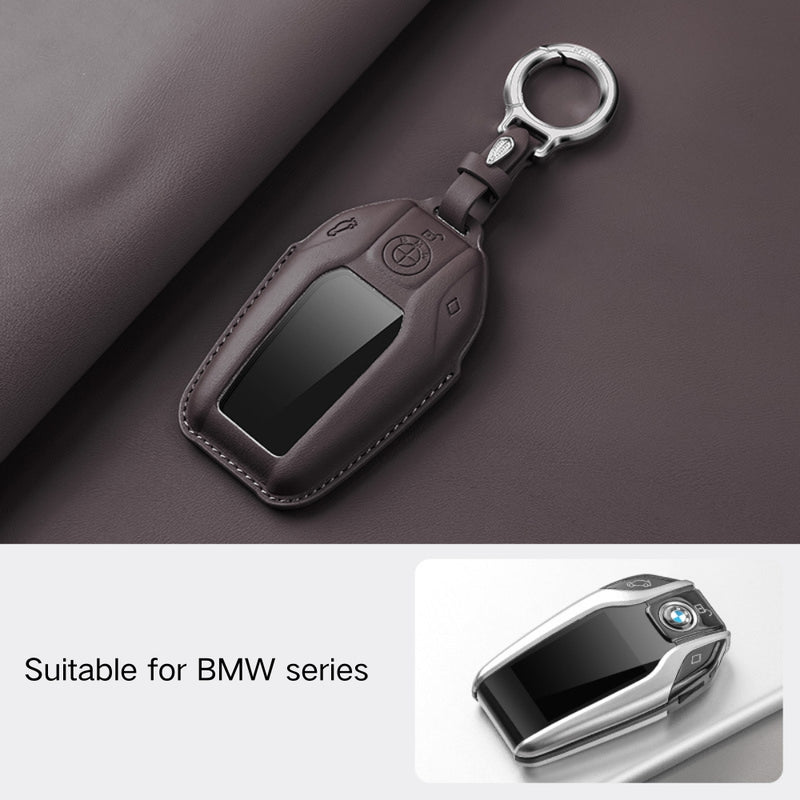 Load image into Gallery viewer, BMW Leather Car Key Protective Case For 1, 2, 3, 5, 7 Series, X1, X3, X5, X6, X7, ix1, ix40, ix50, i8
