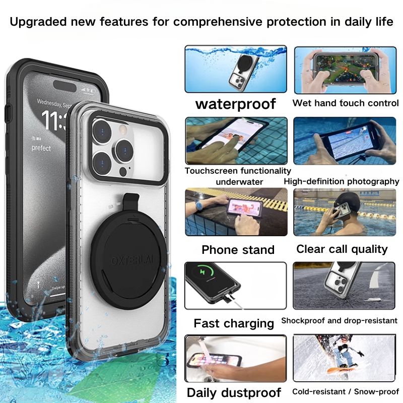 Load image into Gallery viewer, [Built-in Stand] [Waterproof] Apple iPhone 14/Plus/Pro/Max - Comprehensive Protection For Diving Lifeproof Series Case
