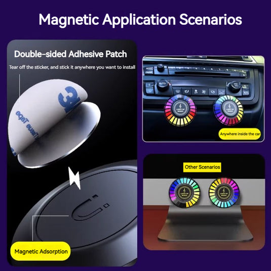 Car RGB Voice Control Synchronous Rhythm Light Colorful Music Ambient Magnetic Light