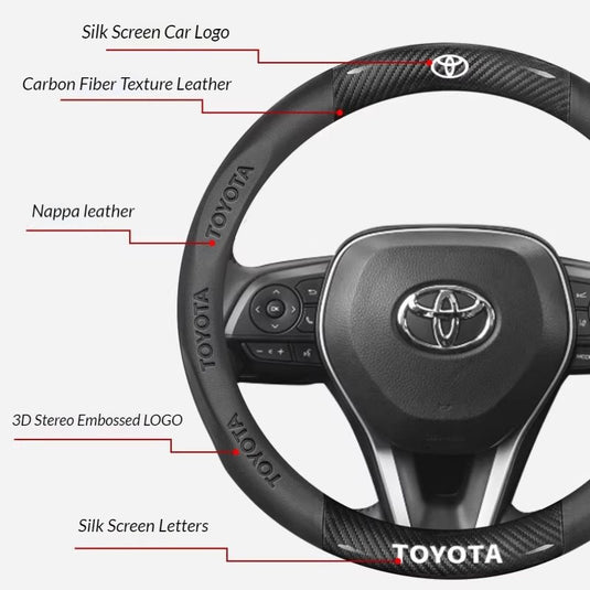 Toyota Carbon Fiber & Nappa Leather Grip Steering Wheel Cover for 9th Gen Camry, RAV4, Corolla, Levin, Venza, Highlander, Avalon - i-Station Mobile Phone & Electronic Device Repair and Accessories