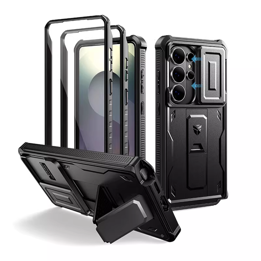 [With Slide Camera Cover][Built-in Stand] Samsung Galaxy S26/Plus/Ultra - Dexnor Military Grade Heavy-Duty Shockproof Rugged Case