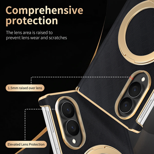 Samsung Galaxy Z Fold8 (SM-F971) - Premium Electroplated Business Magnetic Stand Case with Hinge Protection