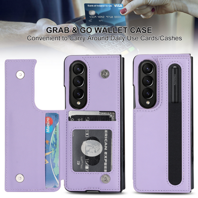 [With Card Slot] Samsung Galaxy Z Fold 3 SM-F926 Dual-clasp Foldable Stand Business Shockproof Wallet Series Case - i-Station Mobile Phone & Electronic Device Repair and Accessories