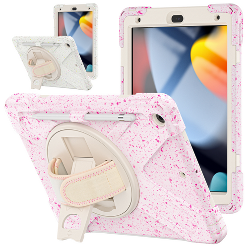 [Built-in Stand][With Wrist Wrap] Apple iPad 7/8/9 10.2'' 7/8/9th Gen (2019/2020/2021) EVA Kid Friendly Heavy Duty Ring Holder Stand Case