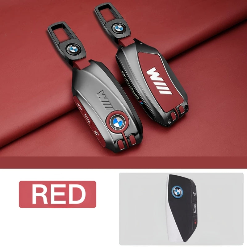 Load image into Gallery viewer, BMW Premium Leather Protection Car Key Fob Case Cover For BMW 5 Series (530), 3 Series (330Li), 7 Series, X1, X3, X5, iX3 (2026)

