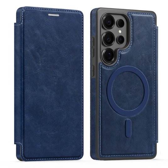 [With Card Slot][Magsafe Compatible] Samsung S25/Plus/Ultra/Edge Premium Multi-functional Leather Folding Shockproof Wallet Series Case