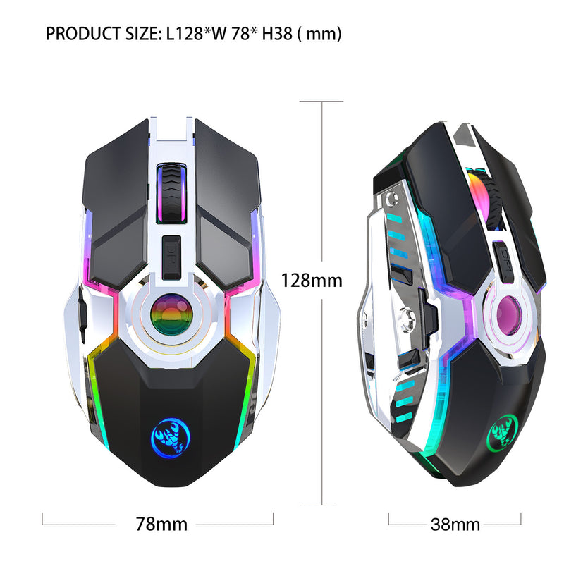 Load image into Gallery viewer, HYSJ Wireless RGB Lightweight Noise-Fre Gaming Mouse With USB Receiver And Decompress Crystal Ball
