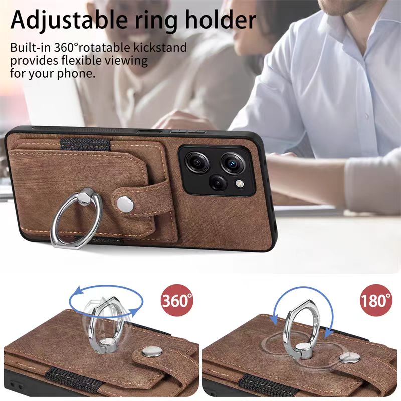 Load image into Gallery viewer, [Built-in Ring Bracket][With Card Solt] OPPO Reno8 5G/Pro Full-coverage Leather Shockproof Wallet Series Case
