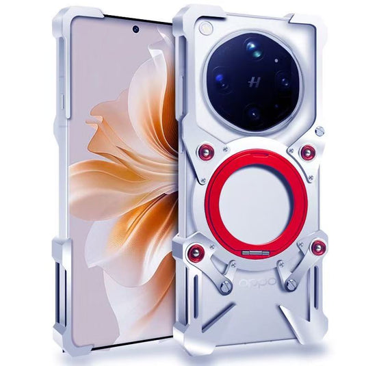 [With 360° Rotating Stand] OPPO Find X9 Ultra - Aluminum Alloy Metal Frame Shockproof Case