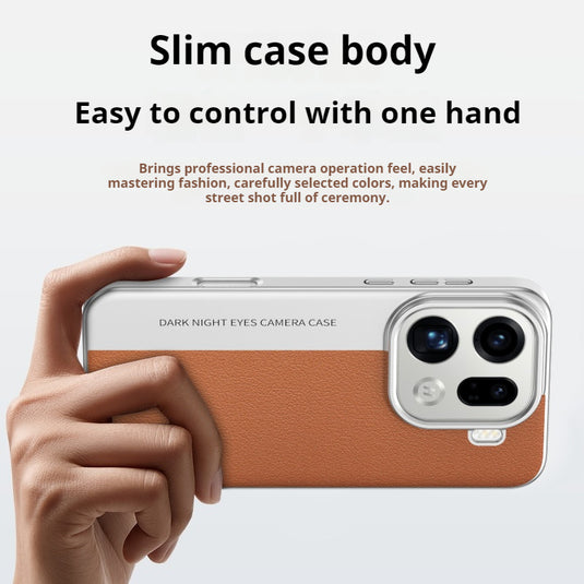 OPPO Find X9/Pro - Camera-Style Leather Texture Shockproof & Stylish Hard Shell