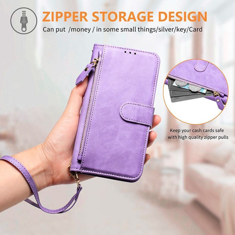Load image into Gallery viewer, [With Card Slot] OPPO Reno14 &amp; Pro - PU Leather Full-Body Flip Zipper Wallet Case
