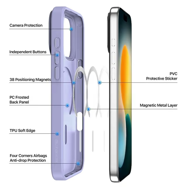 Load image into Gallery viewer, Apple iPhone 17 Pro / 18 Pro Magnetic Shockproof Minimalist Frosted Phone Case
