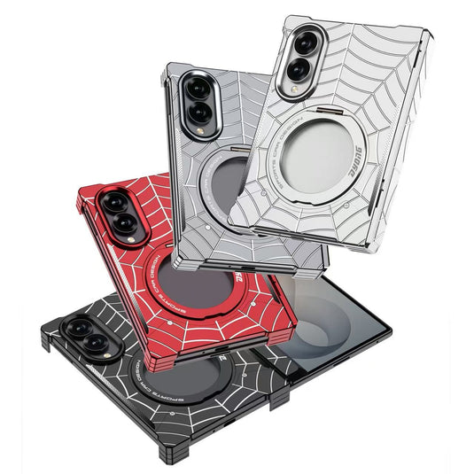Samsung Galaxy Z Fold8 (SM-F971) Frameless Mecha Metal Spiderman Rotating Magnetic Stand Case