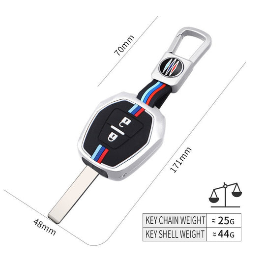 Isuzu Metal Shell & Soft Silicone Full Protection Car Key Fob Case Cover For MU-X, D-MAX