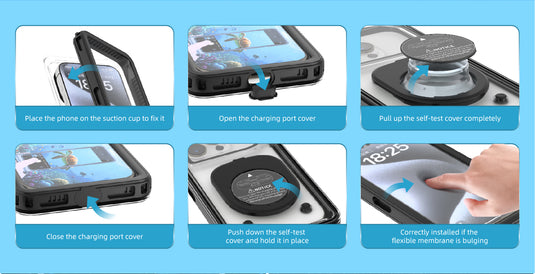 [Up to 6.9"] Redpepper Universal Self-Check Waterproof Phone Case