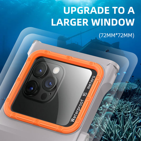 [Up to 6.9"][Upgraded Version] Redpepper Universal 15m Depth (3rd Gen) Pro Diving Waterproof Phone Case With Bluetooth