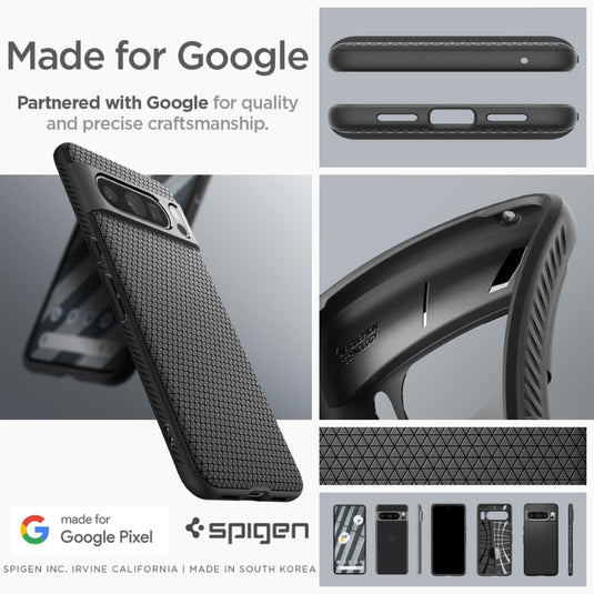 Google Pixel 8 Pro - Shockproof Air Cushion Form Fitted Slim Lightweight Soft TPU Cover Essentials Series Case