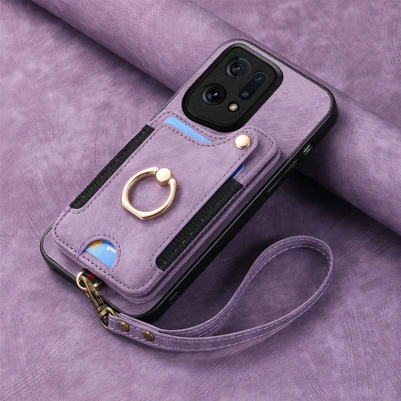 Load image into Gallery viewer, [Built-in Ring Kickstand] OPPO A80 5G - Multi-functional Wallet Stand Shockproof Case With Lanyard

